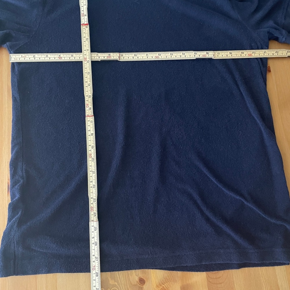 American Apparel Navy Blue Terry Cloth Crew Neck T-Shirt Mens Sz L Modern Casual - Picture 6 of 6